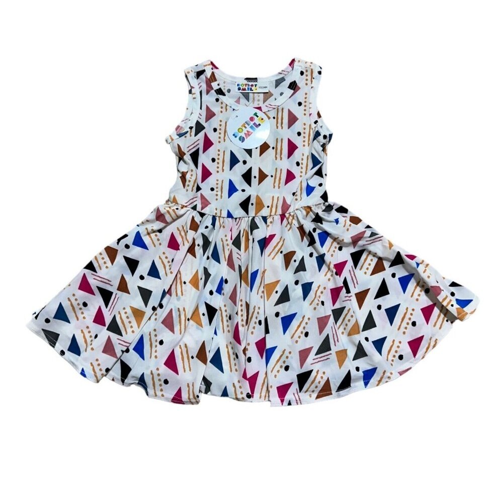 Dot Dot Smile Kids 12/24M Tank Dress Geometric Triangle‎ Print Full Circle Skirt